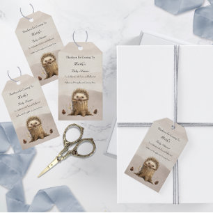 Etiqueta Para Presente Chá de fraldas de porco-bebê-gato-doce