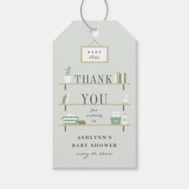 Etiqueta Para Presente Chá de fraldas de prateleiras empilhadas obrigado 