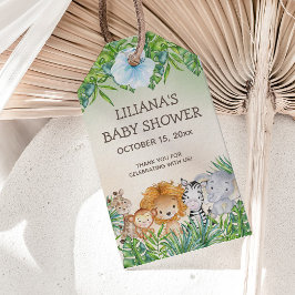 Etiqueta Para Presente Chá de fraldas de Rapazes da Selva Safari