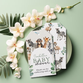 Etiqueta Para Presente Chá de fraldas de Rapazes da Selva Tropical Safari