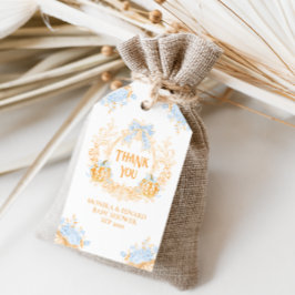 Etiqueta Para Presente Chá de fraldas de Rapazes Elegante Pumpkin Toile C