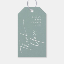 Etiqueta Para Presente Chá de fraldas de Script Elegante Moderno - Obriga