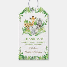 Etiqueta Para Presente Chá de fraldas de Selva Safari Greenery
