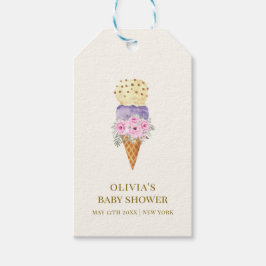 Etiqueta Para Presente Chá de fraldas de Sorvete de pequeno trecho mínimo