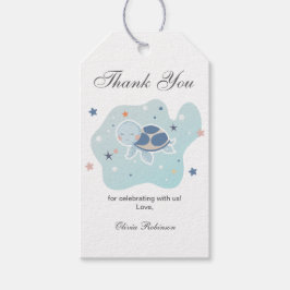 Etiqueta Para Presente Chá de fraldas de Tartaruga do Mar | Oceano Cinto