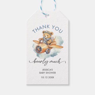 Etiqueta Para Presente Chá de fraldas De Urso Bonito, Obrigado