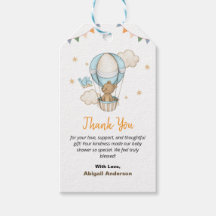 Chá de fraldas De Urso Teddy Obrigado Cartões Flor