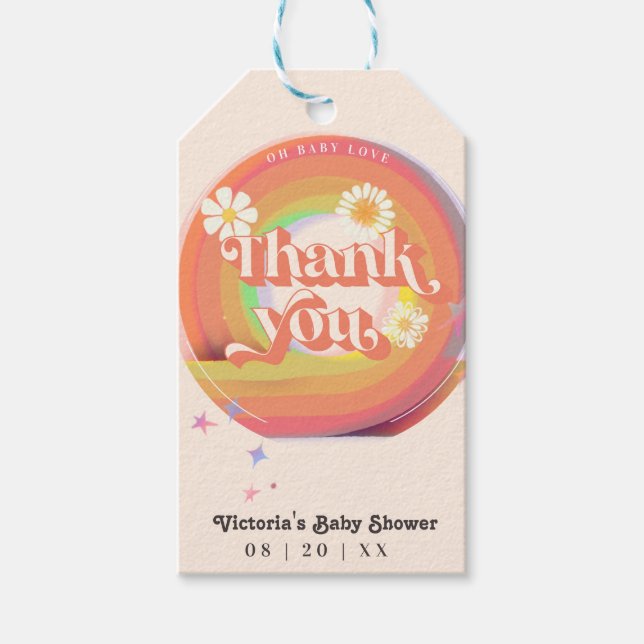 Etiqueta Para Presente chá de fraldas de vinil Grovy (Frente)