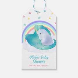 Etiqueta Para Presente Chá de fraldas do Arco-Íris Unicórnio Pastel Whims
