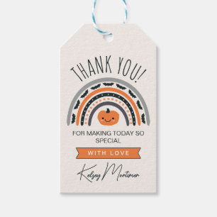 Etiqueta Para Presente Chá de fraldas do Boho Rainbow Halloween Obrigado