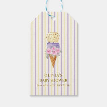 Chá de fraldas do Sorvete de furo roxo amarelo