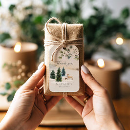 Etiqueta Para Presente Chá de fraldas Elegante de Woodland