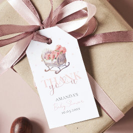 Etiqueta Para Presente Chá de fraldas Elegante Floral de Bebê