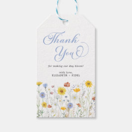 Etiqueta Para Presente Chá de fraldas Floral de Flores Selvagens Obrigado