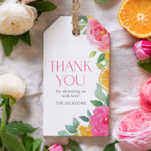 Chá de fraldas Floral Rosa Citrus