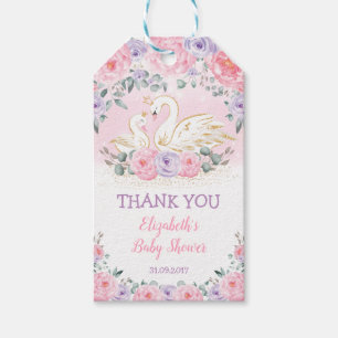 Etiqueta Para Presente Chá de fraldas Floral Rosa Púrpura, Princesa Su