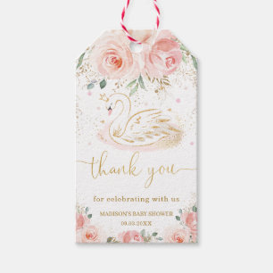 Etiqueta Para Presente Chá de fraldas Floral Rosa-Rosa com Pincel Chic S