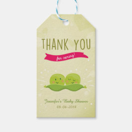 Etiqueta Para Presente Chá de fraldas Gêmeos Duas Ervilhas Em Uma Raparig