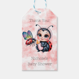 Etiqueta Para Presente Chá de fraldas Ladybug e Butterfly Girl