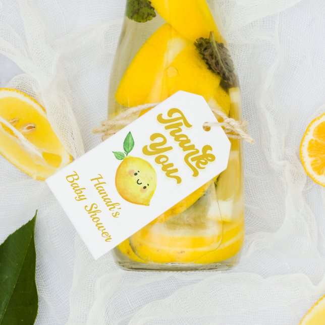 Etiqueta Para Presente Chá de fraldas Lemon, Obrigado (Criador carregado)