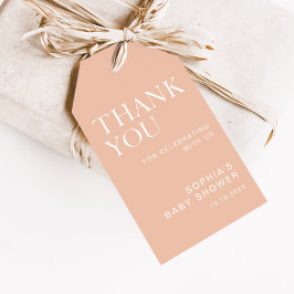 Etiqueta Para Presente Chá de fraldas Minimalista Beige