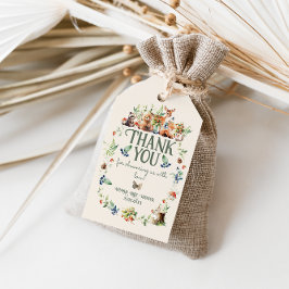 Etiqueta Para Presente Chá de fraldas Neutro de Aventura de Animais de Fl