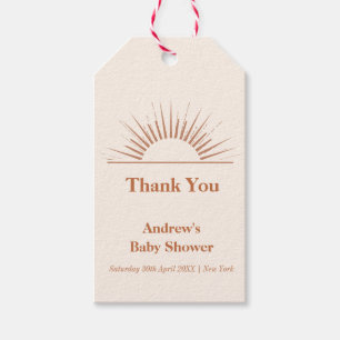 Etiqueta Para Presente Chá de fraldas Neutro Minimalista Boho Sunshine