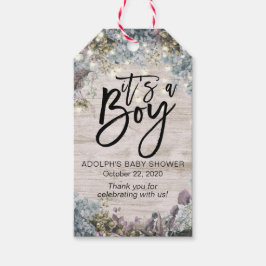 Etiqueta Para Presente Chá de fraldas Obrigado Palha Corda Floral Luzes M