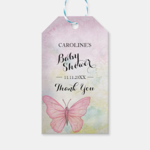 Etiqueta Para Presente Chá de fraldas Pastel personalizado do rosa da