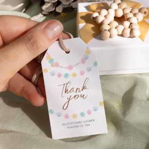 Etiqueta Para Presente Chá de fraldas Pastel Winter Wonderland Obrigado