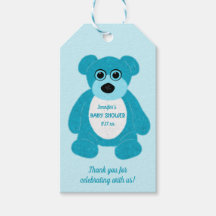 Chá de fraldas Personalizado do Urso Azul