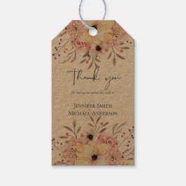 Etiqueta Para Presente CHÁ DE FRALDAS Pink Peach Floral do ORÇAMENTO