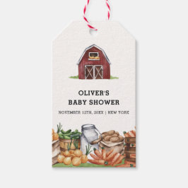 Etiqueta Para Presente Chá de fraldas Rustic Country Localmente Cultivado