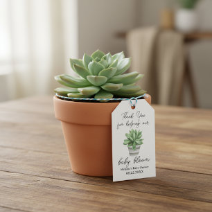 Etiqueta Para Presente Chá de fraldas Suculta "Obrigado pelo Baby Bloom"