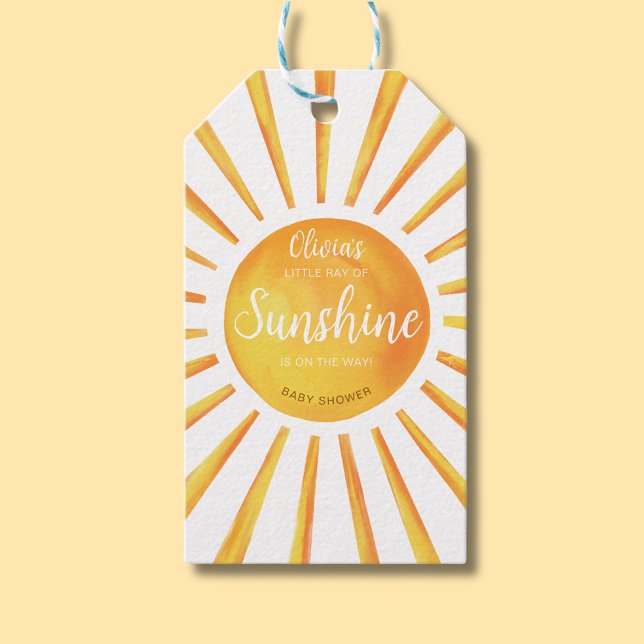 Etiqueta Para Presente Chá de fraldas Sunshine (Little Ray of Sunshine Baby Shower Gift Tag)