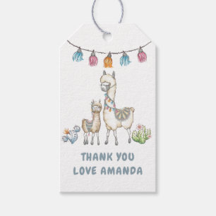 Etiqueta Para Presente Chá de fraldas temático do Watercolor Llama