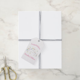 Etiqueta Para Presente Chá de fraldas Unicórnio Pastel Rainbow Cute