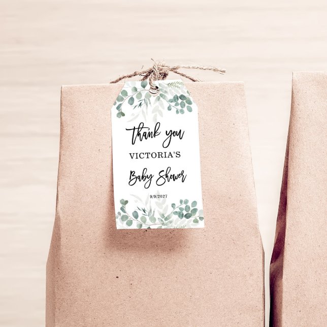 Etiqueta Para Presente Chá de fraldas verde (Criador carregado)