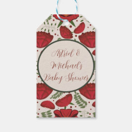 Etiqueta Para Presente Chá de fraldas vermelho silvestre