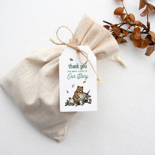 Etiqueta Para Presente Chá de fraldas Woodland Storybook Obrigado
