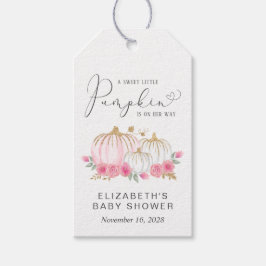 Etiqueta Para Presente Chá De Menina Floral Rosa Pumpkin Obrigado