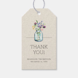 Etiqueta Para Presente Chá de Noiva Boho de Flores Silvestres em Aquarela