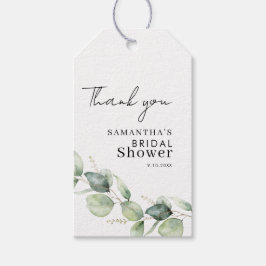 Etiqueta Para Presente Chá de Noiva Botânico de Folhagem de Eucalipto