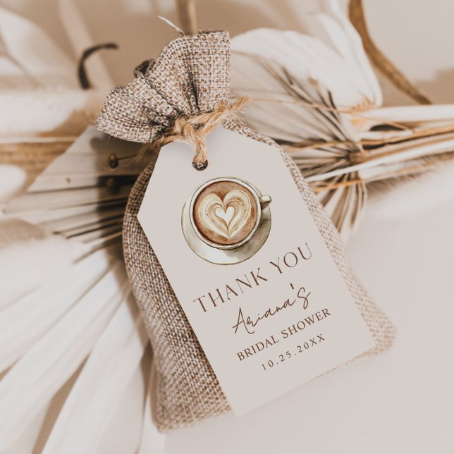 Etiqueta Para Presente Chá de Noiva Café Está Sendo Preparado  (Criador carregado)