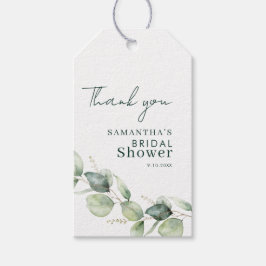 Etiqueta Para Presente Chá de Noiva com Fonte de Eucalipto