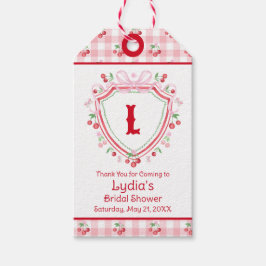 Etiqueta Para Presente Chá de Noiva Coquette Cherry Monogâmico
