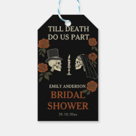 Etiqueta Para Presente Chá de Noiva de Halloween Até que a Morte nos Sepa