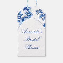 Etiqueta Para Presente Chá de Noiva em Chinoiserie Azul e Branco