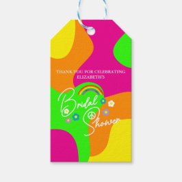 Etiqueta Para Presente Chá de Noiva Funky Retro