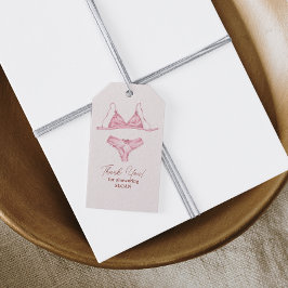 Etiqueta Para Presente Chá de Noiva Lingerie Rosa